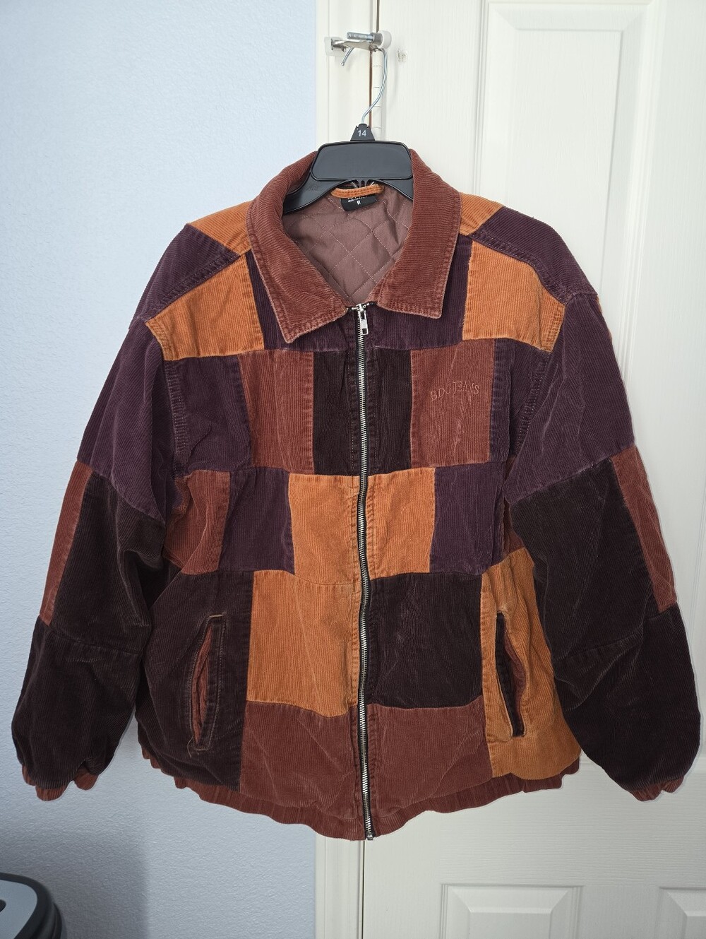 BDG Patchwork Corduroy Harrington Jacket Size Medium